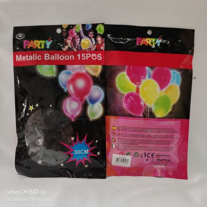 Metalic Balloon - Black 30cm (180pcs)