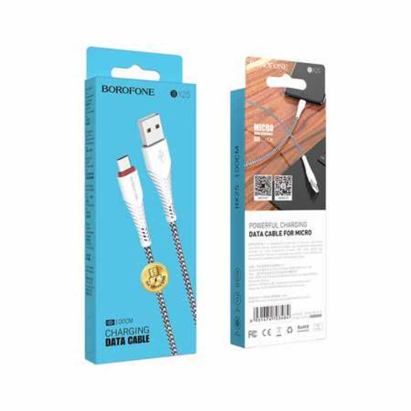 Powerful Charging Data Cable for Micro - BX25 White (Set of 12)