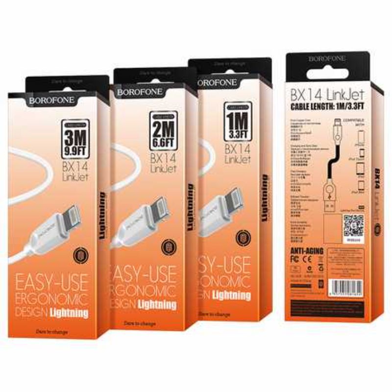 USB Cable for iPhone Lightning - BX14 LinkJet White 3m (Set of 12)