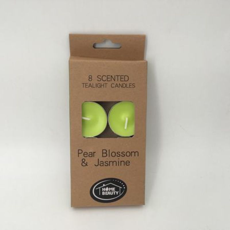 Tealigth Candles - Scented Lime Green Pear Blossom & Jasmine (96pcs)