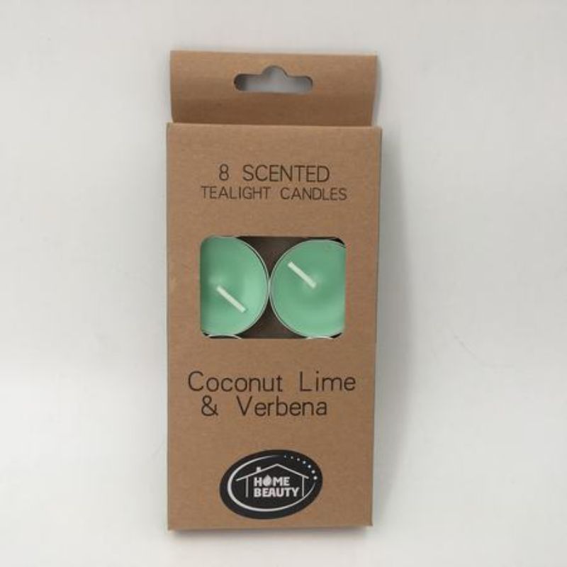 Tealigth Candles - Mint Green Scented Coconut Lime & Verbena (96pcs)
