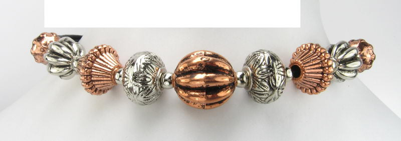 Choker Necklace Pl Silver & Bronze