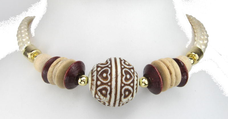 Choker Necklace Pl Cream & Neutrals