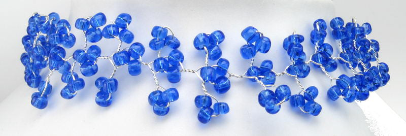 Choker Necklace Wide Cobalt Rigid