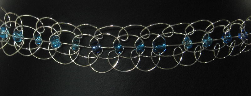 Choker Necklace Silv Loops with Blues
