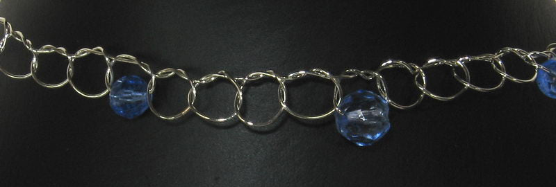Choker Necklace Silv Loops with Sapphire