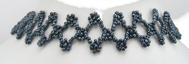 Choker Necklace - Wave Seed - Black