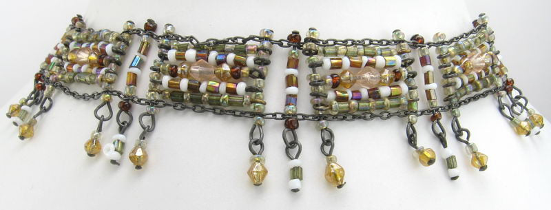 Choker Necklace Beads On Fine Chain
