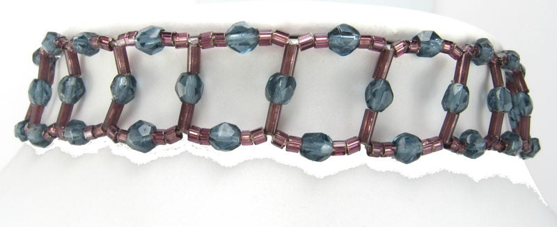 Choker Necklace Beaded Square Pattern