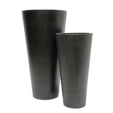 STONELEIGH & ROBERSON Tall Round Terrazzo Vase Pot M Black