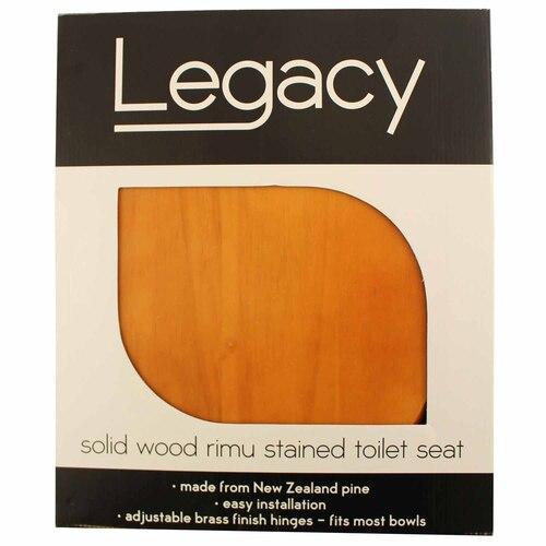 Legacy Solid Wood Toilet Seat L: 445-460mm, W: 370mm Rimu Stained 430 x 370mm