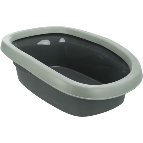 Cat Litter Tray with Rim - Anthracite / Grey-Green
