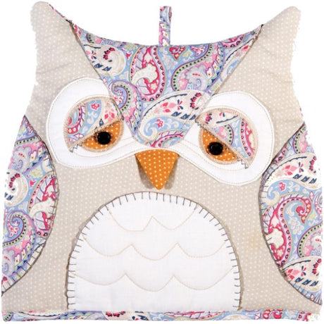 Whimsical owl-shaped cotton tea cosy by Ulster Weavers, 32.5 x 30 cm, keeps tea warm and adds charm to your kitchen.