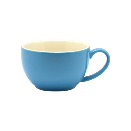 Set of 6 Rockingham Sky Blue Latte Cups, 300ml, elegant design, durable porcelain, microwave and dishwasher safe.