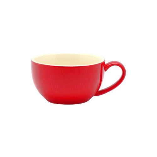 Cappuccino Cup set in Rockingham Red, 200ml, high gloss finish, durable porcelain, stylish for home or café use.