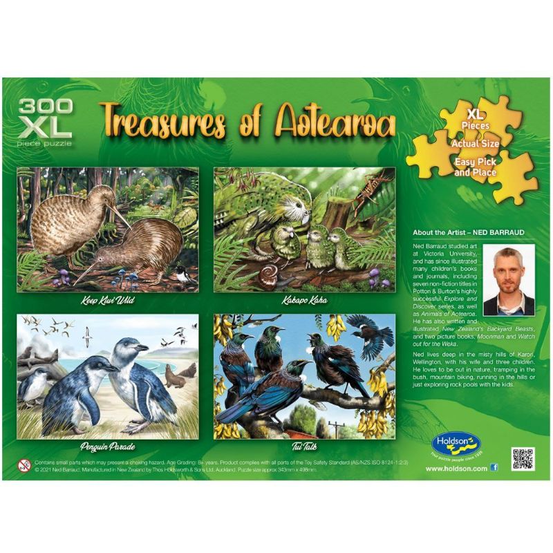 XL Jigsaw Puzzle - TREASURES OF AOTEAROA S1 KAKAPO KAHA (300pcs)