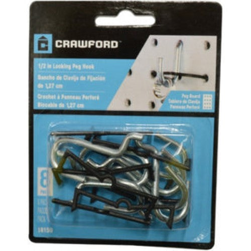 Pegboard Hooks Curved 8pce #18150 12mm Crawford