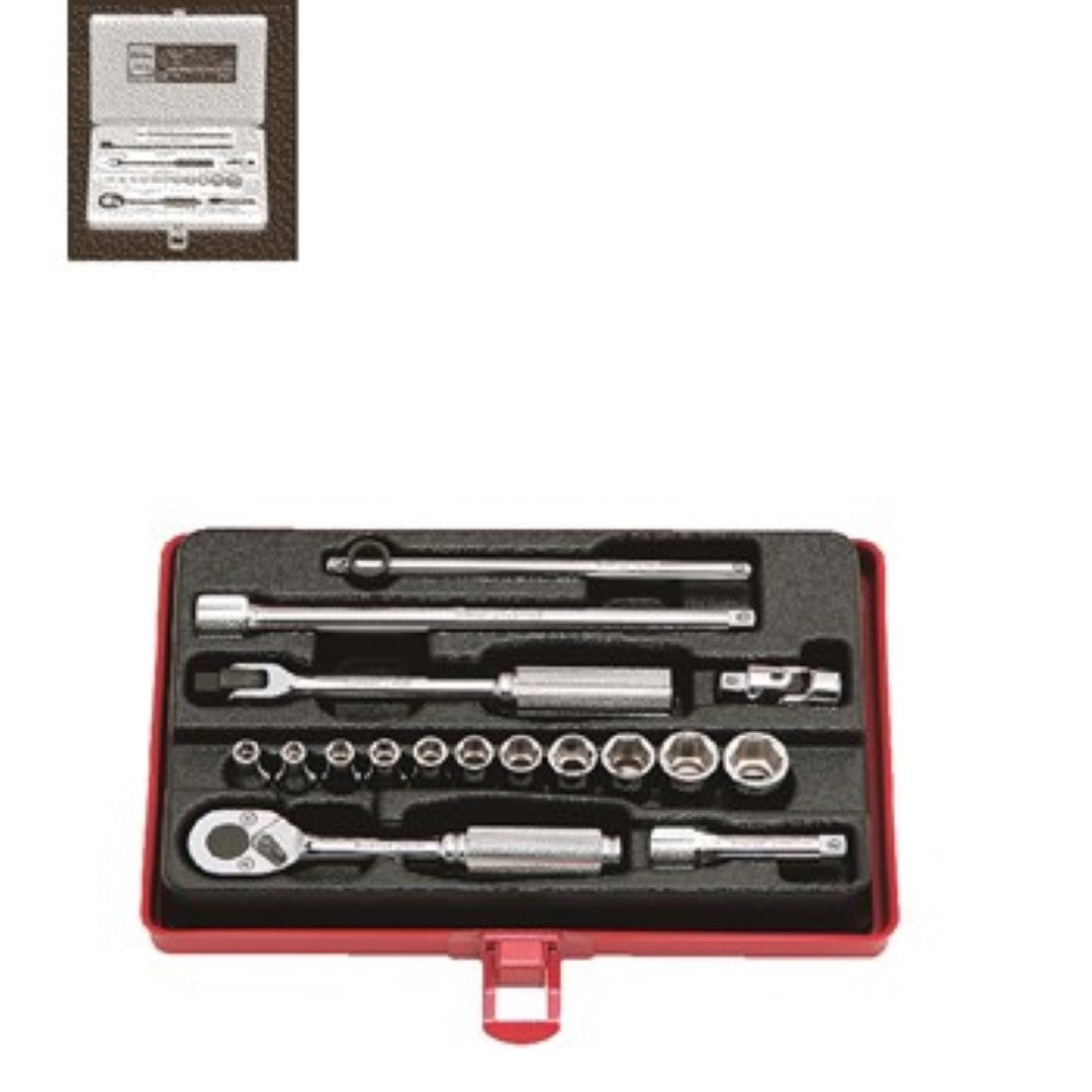 Koken 2261M Socket Set 6pt 17pc 1/4"Dr 4-12mm