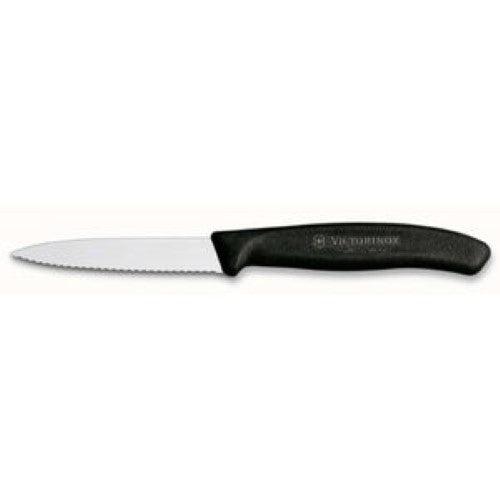 Paring Knife 6.7633 - 8cm Wavy Blade Black Handle Victorinox