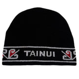 Elegant Maori Beanie - Tainui, crafted from black, red, and white wool, reflecting Tainui tribe heritage.