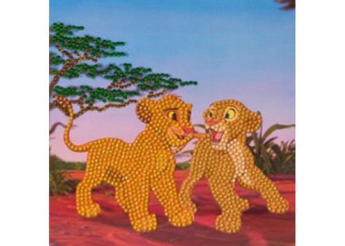 CrystalArt - Simba and Nala 18x18cm Card