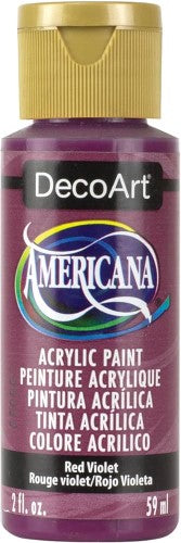 DecoArt Americana Acrylic 2oz in vibrant RED VIOLET for artistic projects, offering smooth coverage and quick-drying versatility.