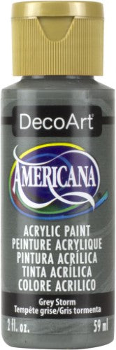 Decoart Americana Acrylic 2oz in Grey Storm, a versatile, fast-drying paint with rich pigmentation for diverse artistic projects.