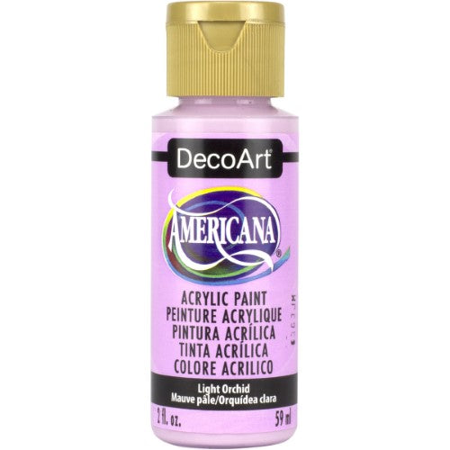 Light Orchid acrylic paint by Decoart in 2oz, perfect for vibrant arts and crafts projects with a matte finish.