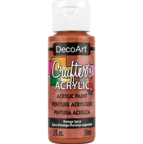 Vibrant 59ml Orange Spice acrylic paint for versatile crafting, ideal for various surfaces and quick-drying projects.