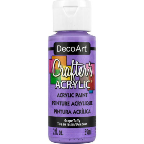 Decoart 2oz Grape Taffy acrylic paint, vibrant purple, perfect for various surfaces and DIY projects.