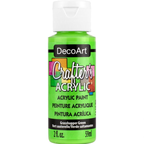 DecoArt Crafter's Acrylic Paint in Grasshopper Green, 59ml, vibrant and versatile for crafting and artwork.