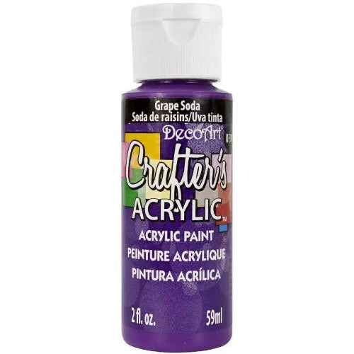 Vibrant Grape Soda acrylic paint in a 59ml bottle, ideal for various surfaces and artistic projects.