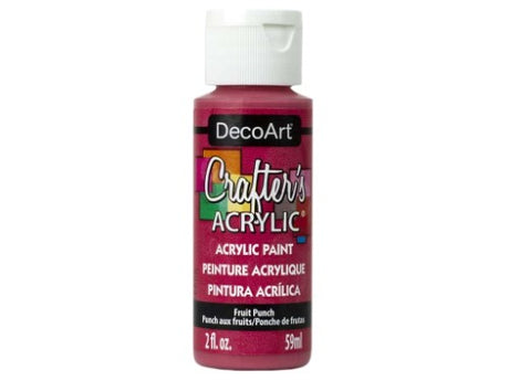 Vibrant 2oz Fruit Punch acrylic paint, ideal for DIY crafts and smooth coverage on various surfaces.