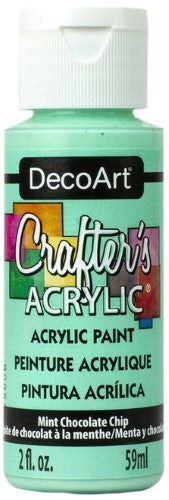 Decoart Crafter's Acrylic Paint in Mint Chocolate Chip, vibrant 2oz paint for various crafts and artistic projects.