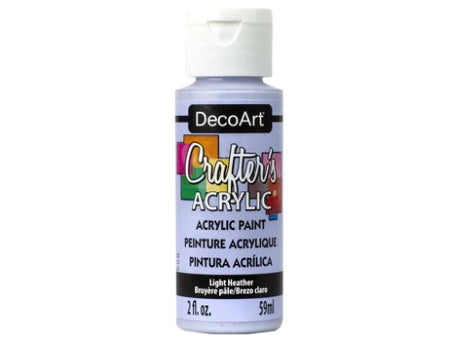 DecoArt Crafter's Acrylic Paint in Light Heather, 2oz bottle, perfect for all DIY projects with smooth application and vibrant color.