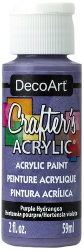 Decoart Crafter's Acrylic Paint in Purple Hydrangea, 59ml: vibrant purple for versatile crafting and artistic projects.