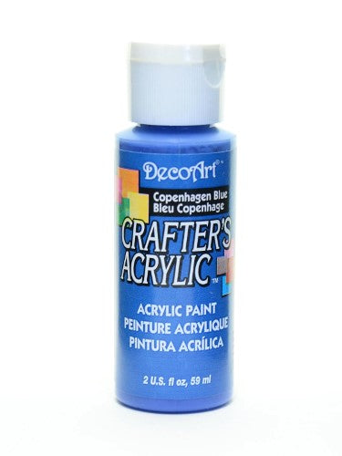 Decoart Crafter's Acrylic Paint in FRESH BLUE, ideal for artists seeking vibrant color and smooth texture for crafts.