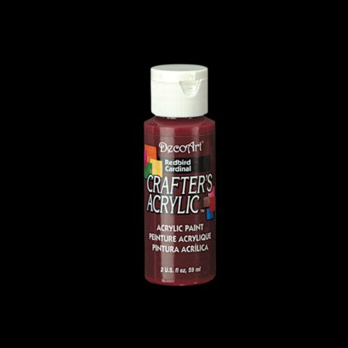 DecoArt Crafter's Acrylic Paint 59ml in vibrant REDBIRD, ideal for various surfaces and creative projects.