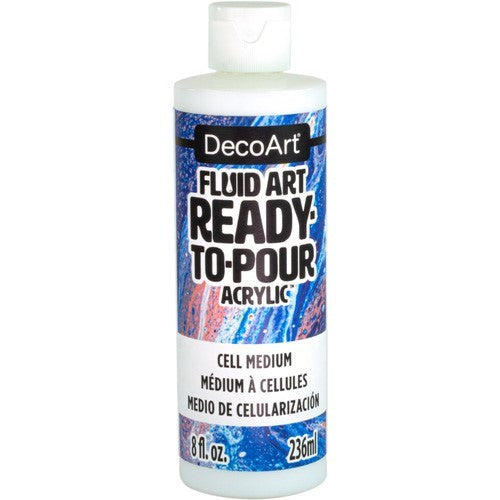 Decoart Fluidart Celling Medium 236ml for creating captivating cell effects in acrylic paint pours.