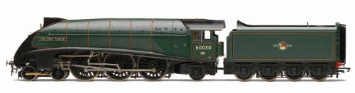 Hornby Trains BR A4 CL, 60030 'Golden Fleece' model in vibrant colors with authentic detailing, perfect for collectors.