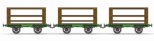 Hornby Trains L&MR Horse Wagon Pack, 1:87 scale, detailed wagons for realistic model railway scenes and livestock transport.