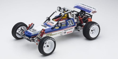 Kyosho Turbo Scorpion Retro EP Kit: 1/10 scale electric RC car with robust chassis and adjustable suspension for thrilling racing.