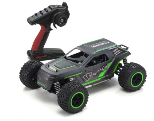 Kyosho 1/10 EP 4WD RS RAGE 2.0 RC car showcasing robust design, advanced suspension, and powerful brushless motor.