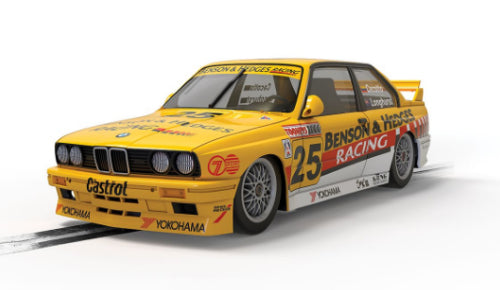 Detailed Scalextric slot car model of the iconic BMW E30 M3 from the 1992 Bathurst race, ideal for collectors and racers.