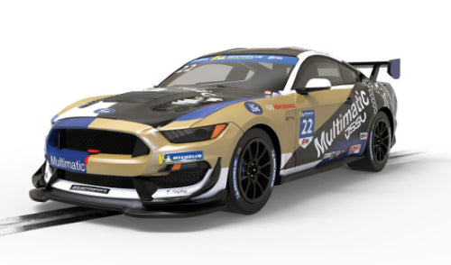 Detailed Scalextric Ford Mustang GT4 '21 Canada slot car, perfect for racing enthusiasts and collectors.