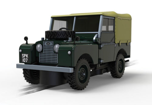 Scalextric Land Rover slot car set featuring high-quality models and customizable tracks for thrilling racing fun.