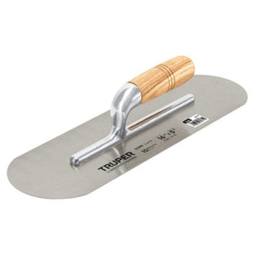 Pool Trowel with rounded ends, 400mm x 125mm, designed for smooth finishes in plaster and cement applications.