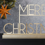 Merry Christmas Sign - Cosy Copper Gold Metal (36cm)