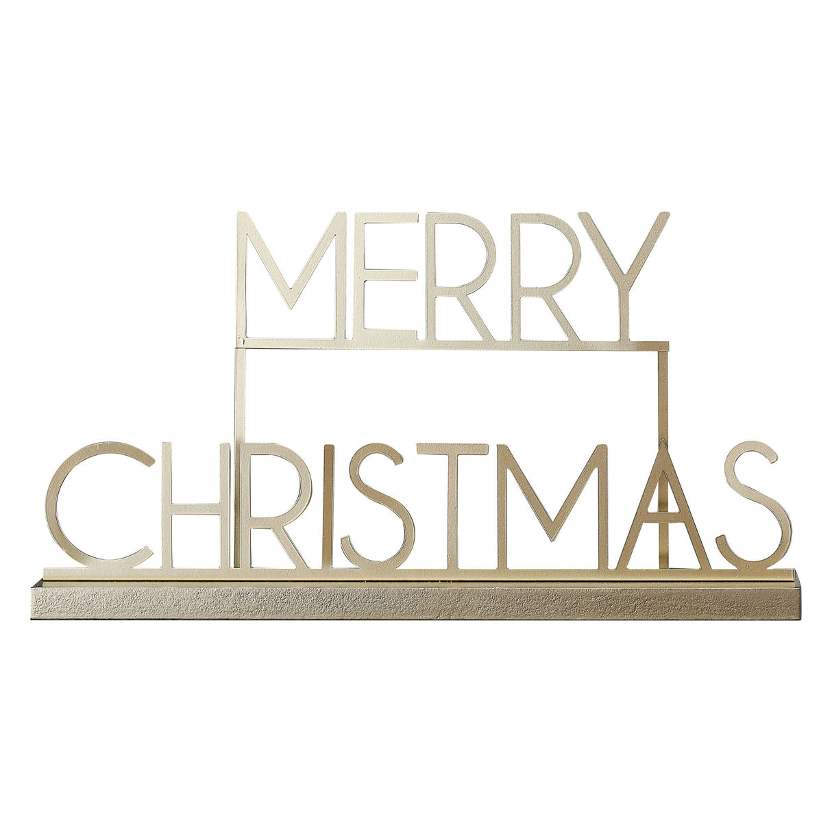 Merry Christmas Sign - Cosy Copper Gold Metal (36cm)