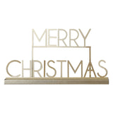 Merry Christmas Sign - Cosy Copper Gold Metal (36cm)